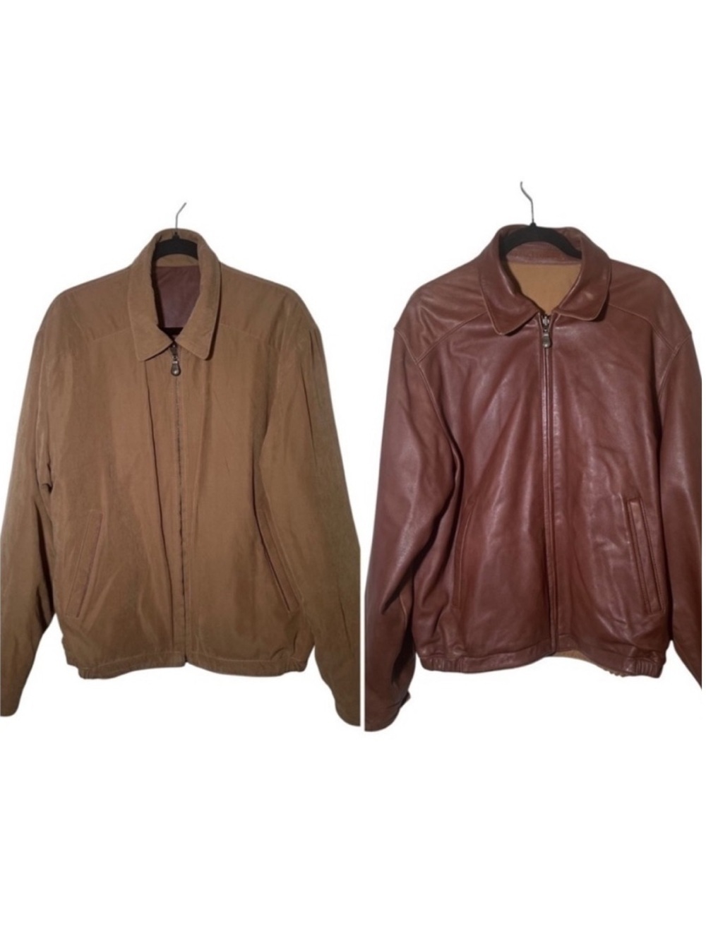 Weatherproof Tan Brown Reversible Suede and Leather Jacket Medium